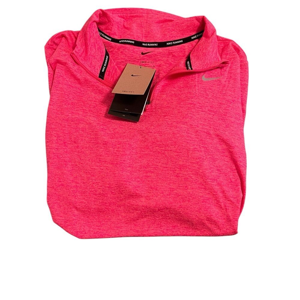 Nike NWT Womens 2X Zip Pullover Dri-Fit Running Training Gym Bright Pink - Picture 7 of 8